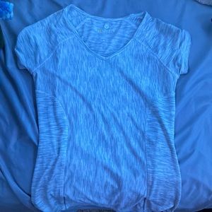 Grey and white athletic tee shirt